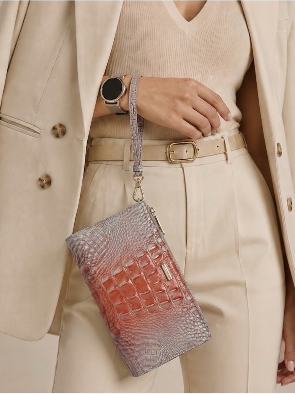 Brahmin Daisy Clutch Wristlet Flirty Ombre Melbourne Leather
